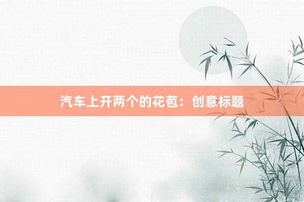 汽车上开两个的花苞:创意标题